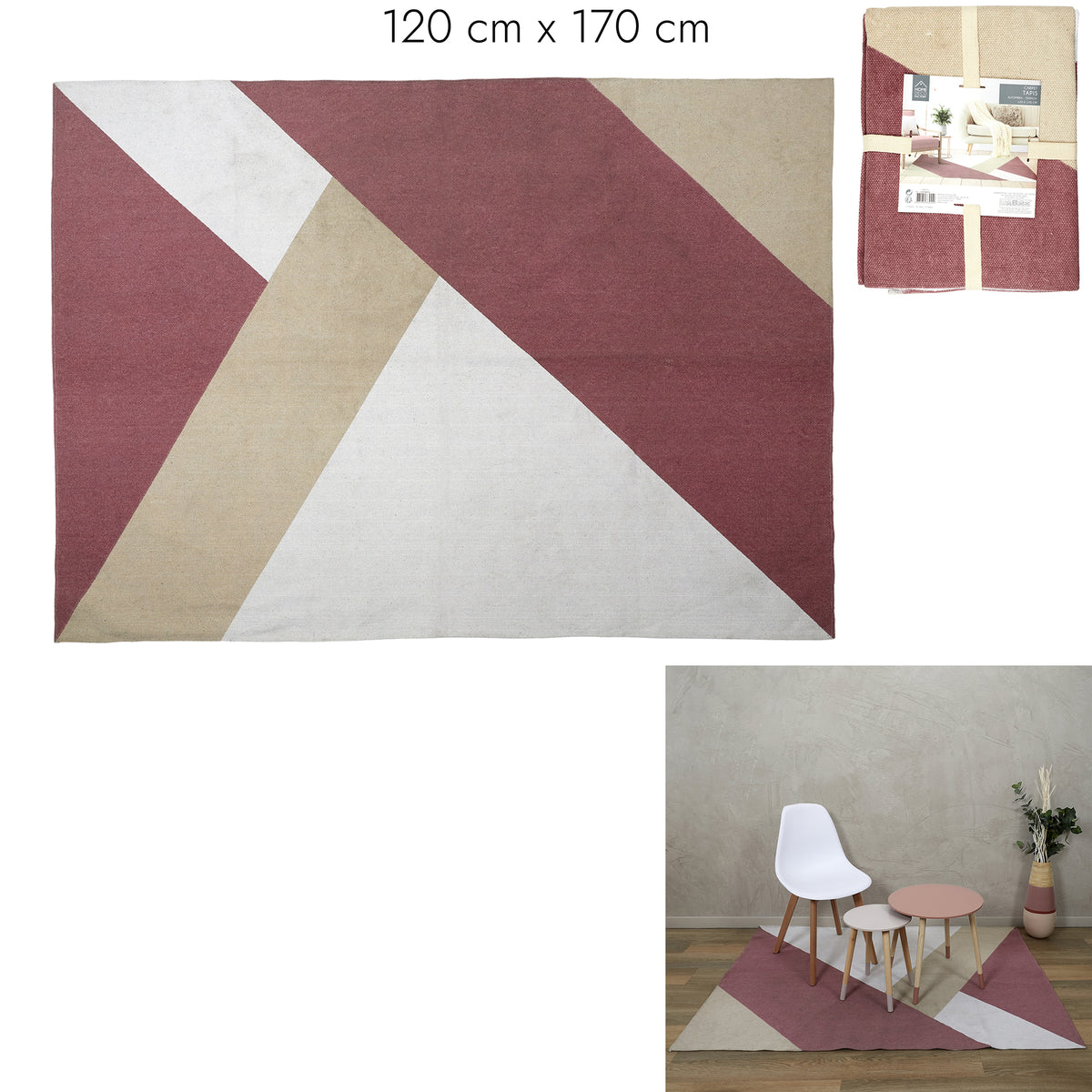 Tapis Nude Geometrique 120X170Cm