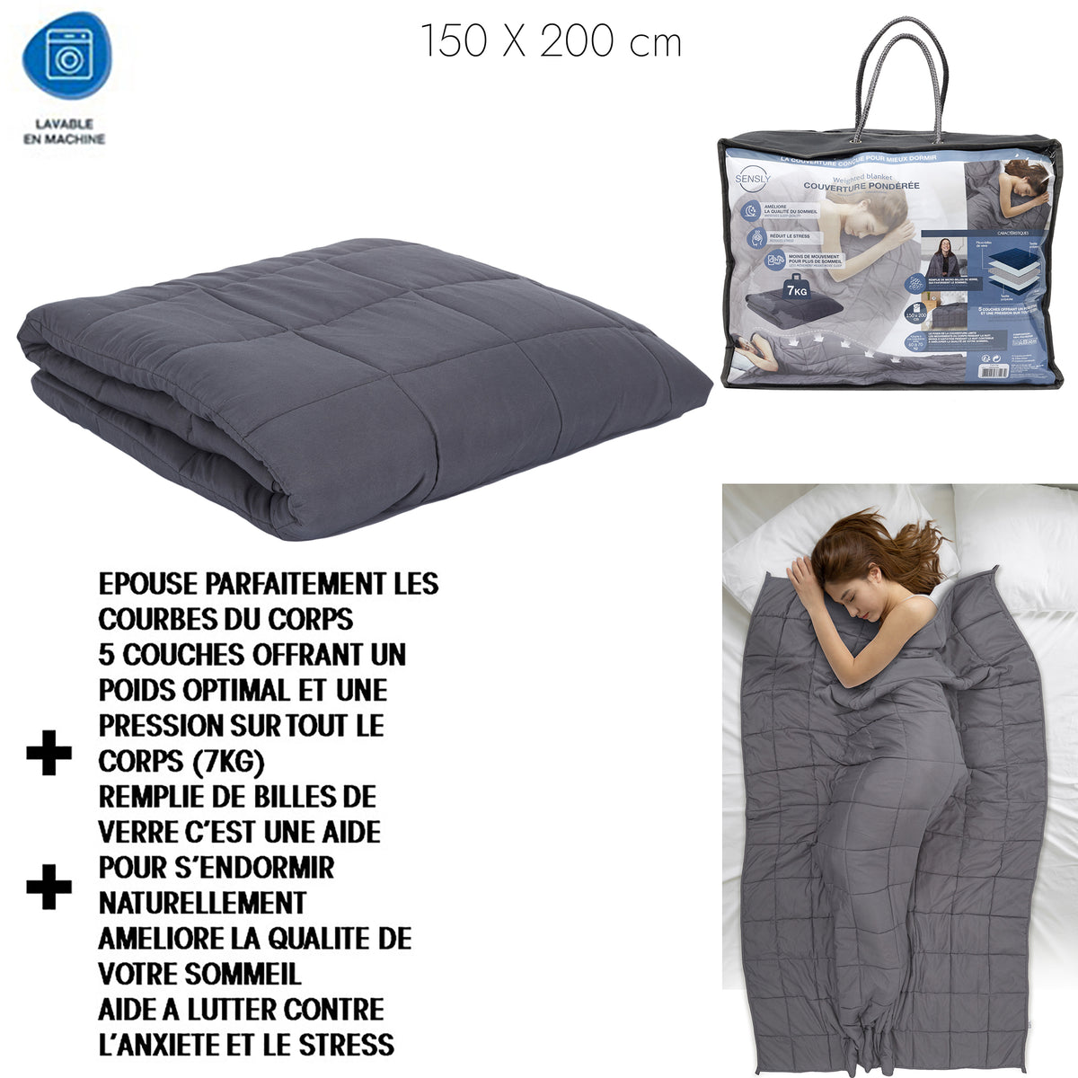 Couverture Ponderee 7Kg 150X200Cm