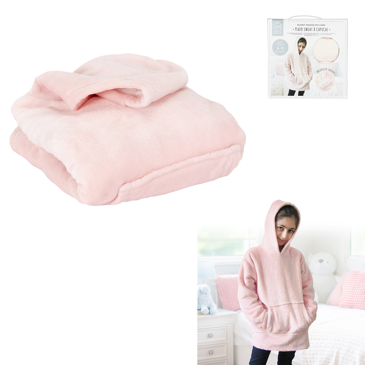 Sweat A Capuche Enfant Rose
