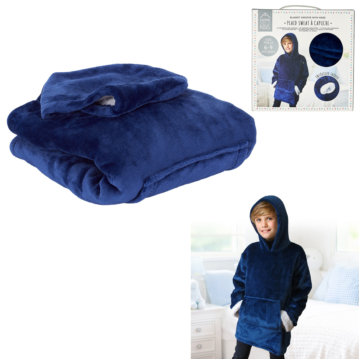 Sweat A Capuche Enfant Bleu