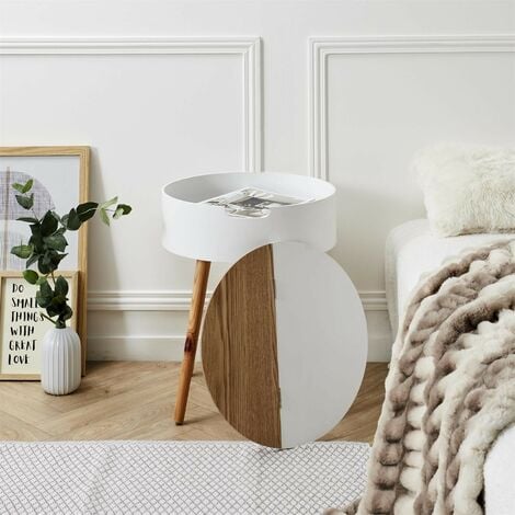 TABLE COFFRE BLANC BOIS