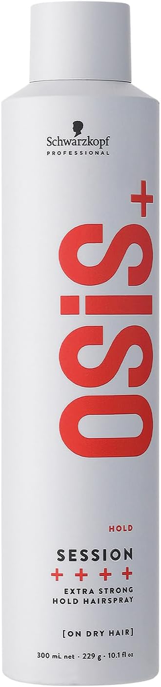Schwarzkopf Professional OSiS Session Long-Lasting Hair Lacquer Windproof Smooth Finish Anti Moisture Heat Protection Very Strong Hold 300ml