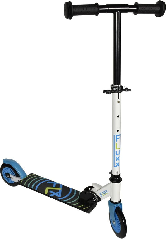 Fluxx NTFX0000200-0MI Unisex Folding Scooter with 2 Wheels - White - Blue - Green - One Size