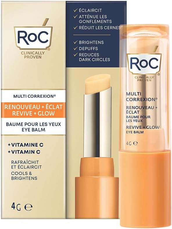 RoC - Multi Correxion Revive + Glow Sérum de Nuit Lissant à la Vitamine C - Anti-rides et Vieillissement -Anti-Âge - Réduction des Points Noirs - 30 Capsules