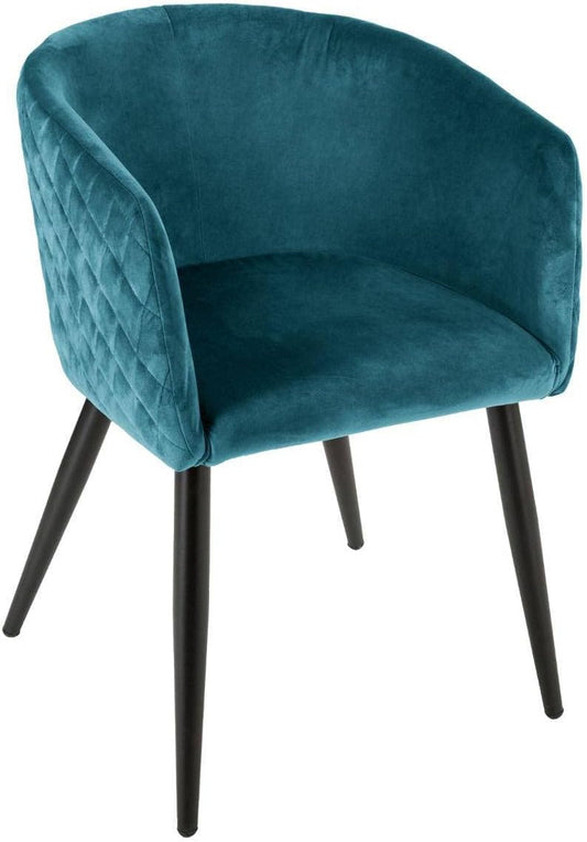 Atmosphera Marlo Velvet Armchair Duck Blue