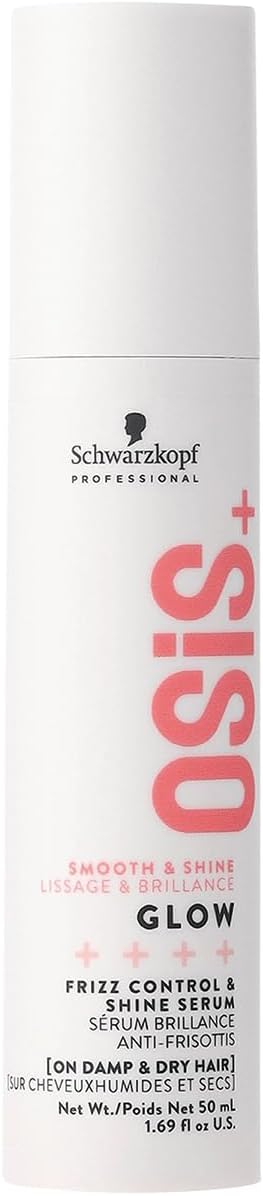 Schwarzkopf Professional OSiS Glow Sérum Anti Frisottis Brillance Sans Silicone Protection Thermique Pour Cheveux Ternes Rêches Facilite Le Coiffage Léger 50 ml