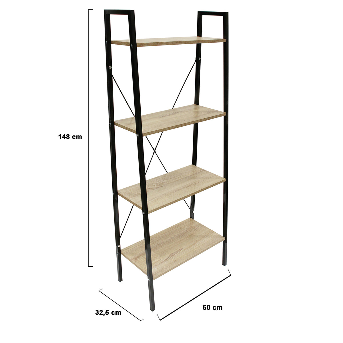 ETAGERE BOIS ET METAL LOKA