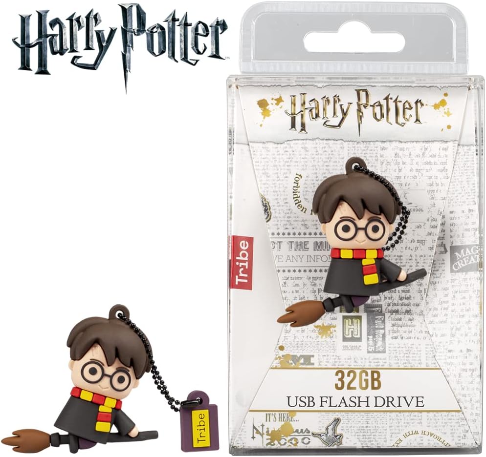 Tribe - Clé USB 32 Go Harry Potter - Mémoire Flash Drive 2.0, Personnage Saga Harry Potter, Clé USB Compatible avec Windows, Linux et Mac