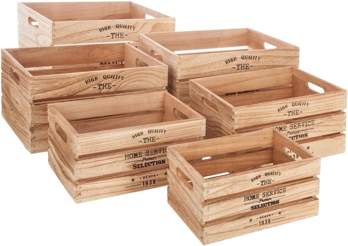 Atmosphera - Set de 6 caisses cagettes Facto - bois