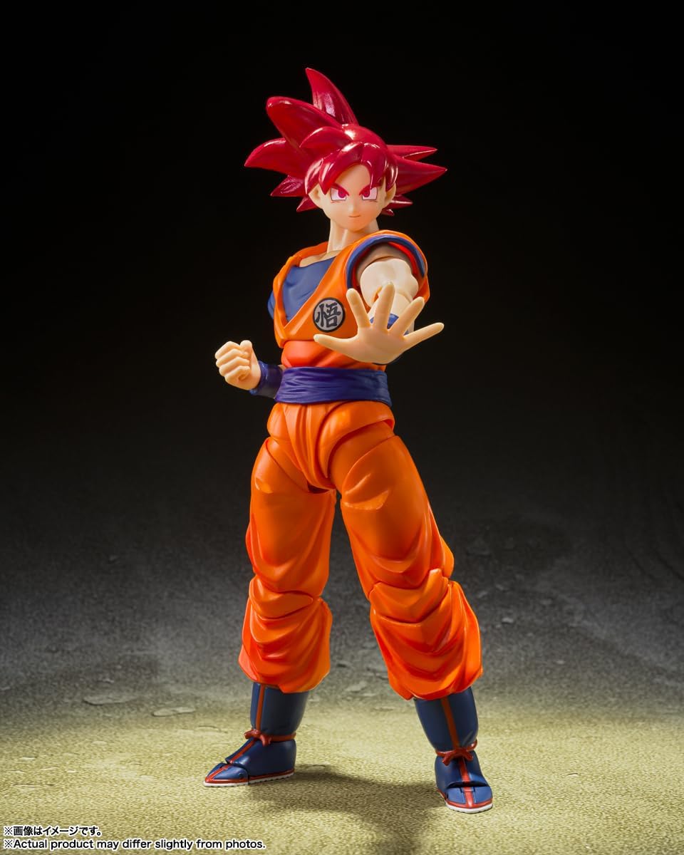 TAMASHII NATIONS Dragon Ball Super – Super Saiyan God Son Goku – Dieu Saiyan Instillé avec la lumière des cœurs justes – Figurine Bandai Spirits S.H.Figuarts