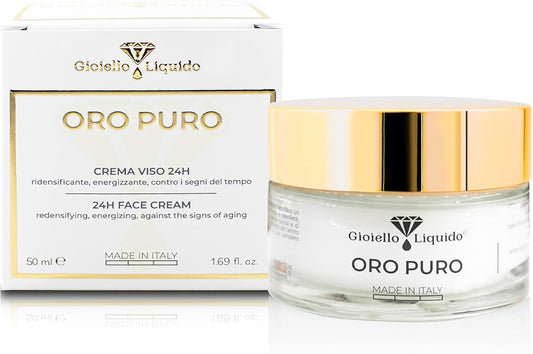 Face Cream for Mature Skin Immediate Lifting Effect - With Colloidal Gold, Anti-Aging Hyaluronic Acid, Betaine and Damascus Rose Water 50ml