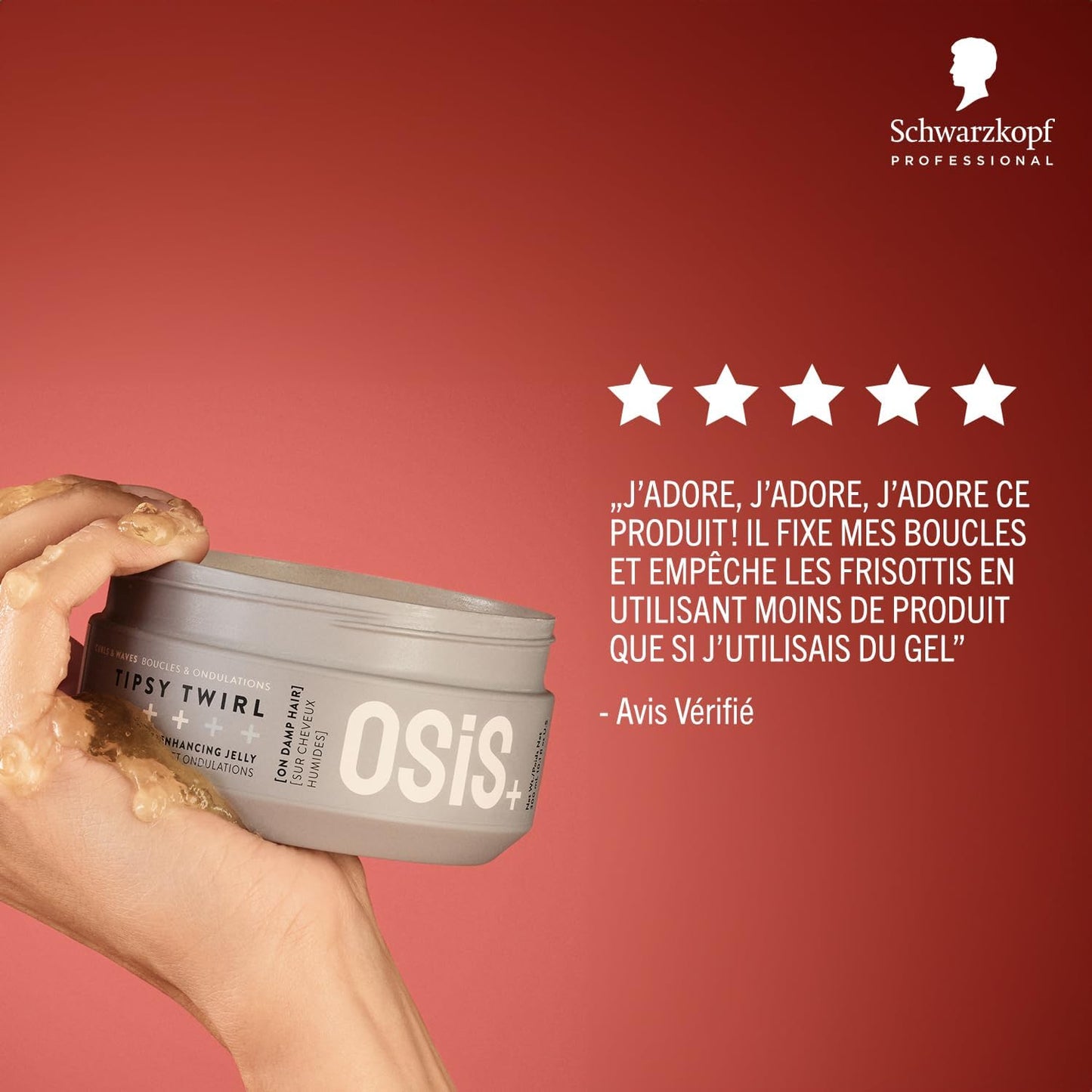 Schwarzkopf Professional OSiS Tipsy Twirl Gelée Pour Cheveux Bouclés Et Ondulés Forte Définition Volume Légèreté Protection Contre L'Humidité Fixation Normale 300 ml