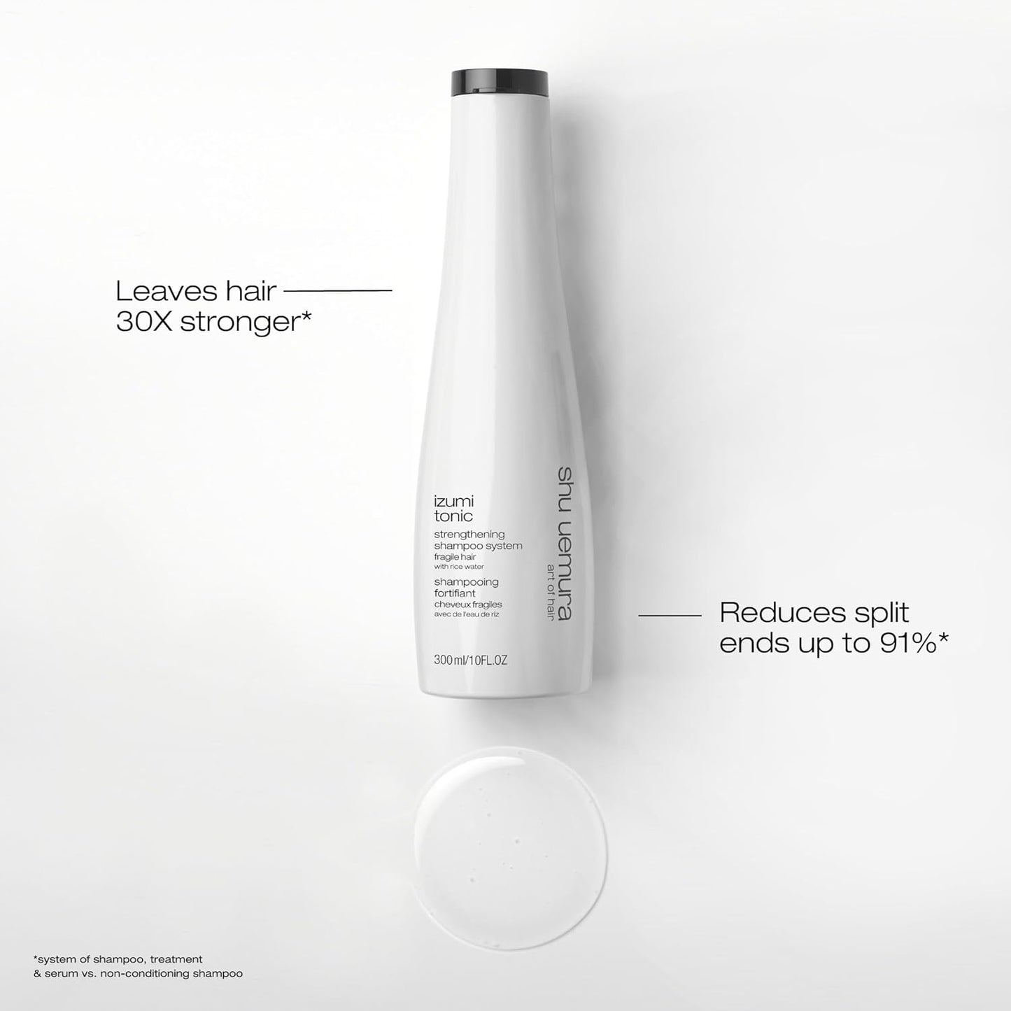 SHU UEMURA ART OF HAIR - Izumi Tonic - Shampoing fortifiant - Nettoie, Renforce & Epaissit la Masse Capillaire - Formule Enrichie en Eau de Riz - Cheveux Fins, Fragiles & Cassants - 300ml