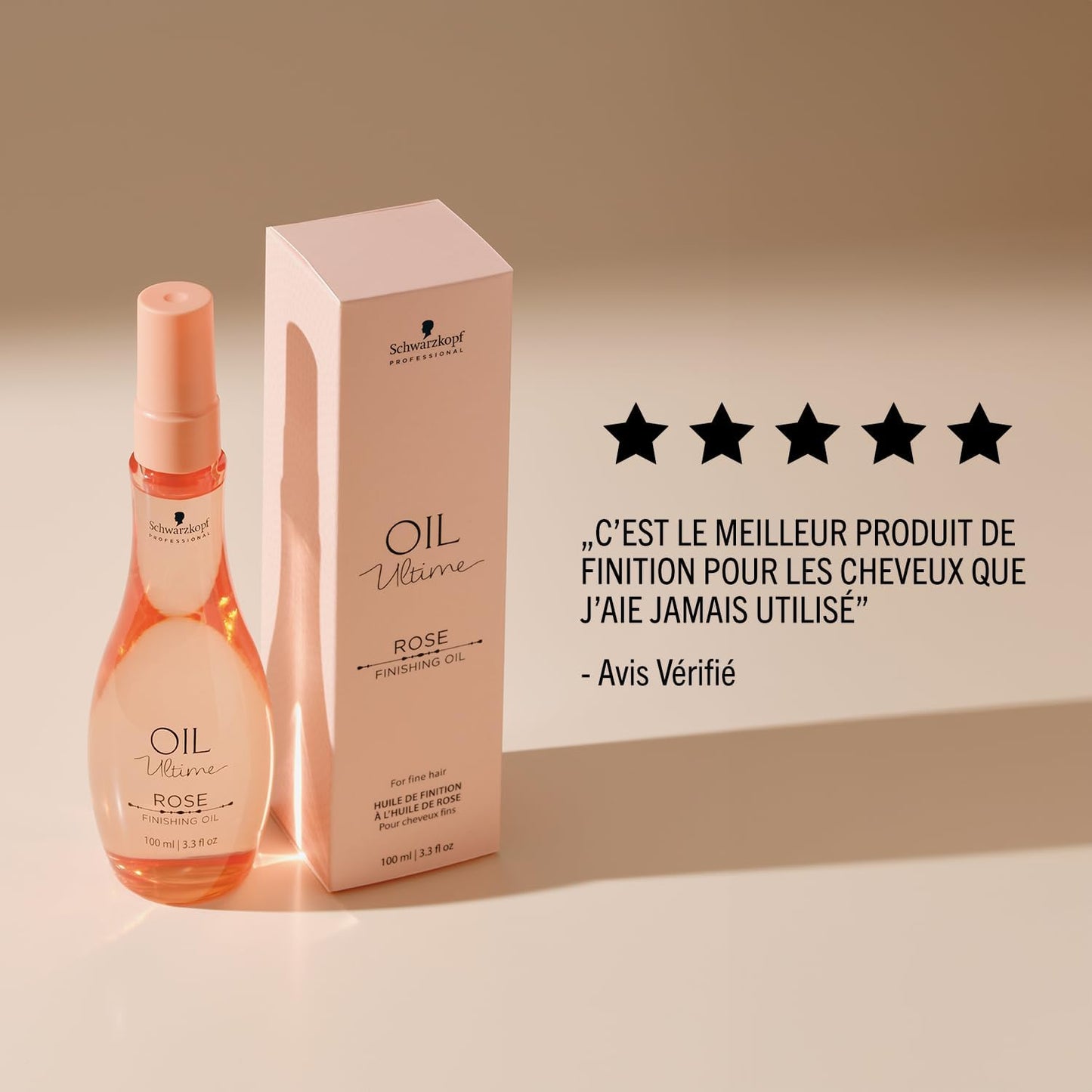 Schwarzkopf Professional Oil Ultime Huile De Finition Rose Huile Pour Cheveux Fins Et Stressés Purifiée Et Naturelle Lisse La Cuticule Anti Frisottis Protection Thermique Nourrissant Hydratant 100 ml