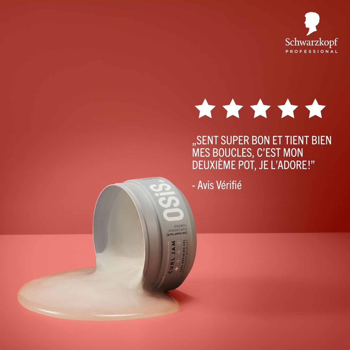 Schwarzkopf Professional OSiS Curl Jam Gel Pour Cheveux Boucles Naturelles Protection Contre L'Humidité Brillance Forte Définition Hydratant Adoucissant Fixation Légère 300 ml