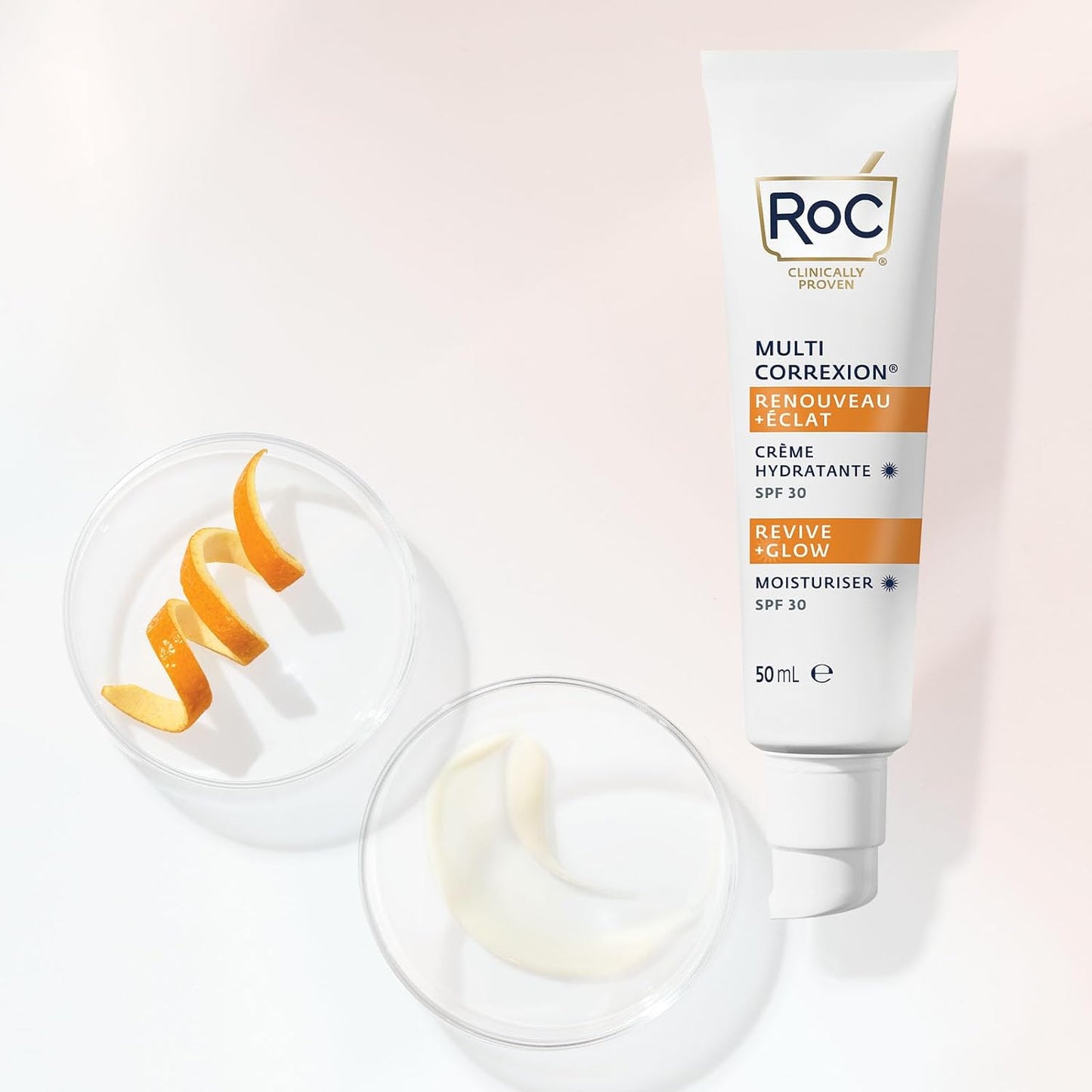 RoC - Multi Correxion Revive + Glow Sérum de Nuit Lissant à la Vitamine C - Anti-rides et Vieillissement -Anti-Âge - Réduction des Points Noirs - 30 Capsules
