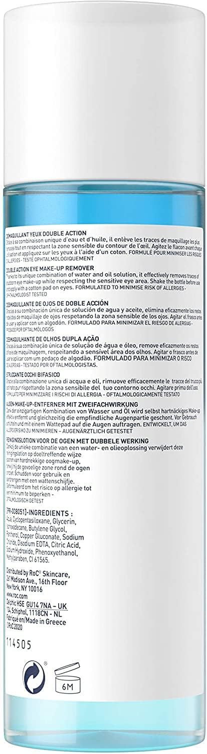 RoC - Démaquillant au Lait 3 en 1 - Nettoie, Tonifie et Hydrate - Élimine le Maquillage Waterproof - Tous Types de Peau - 400 ml
