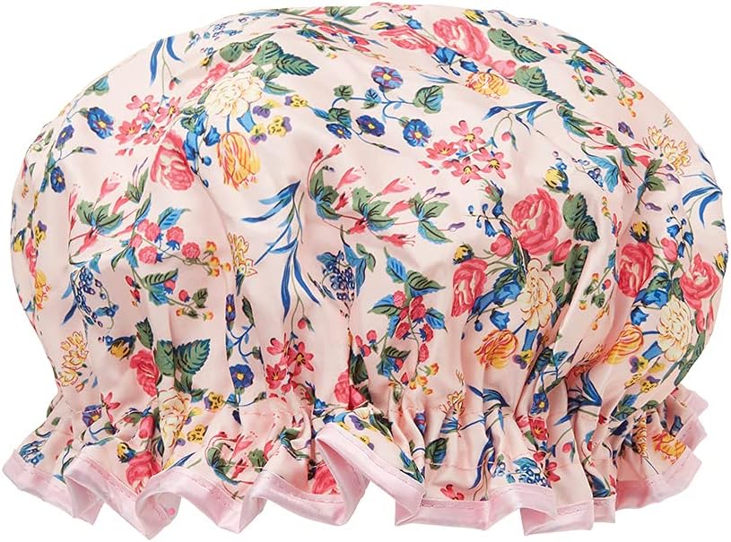 The Vintage Cosmetic Company Rose Floral Satin Shower Cap