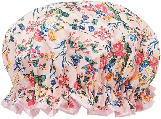 The Vintage Cosmetic Company Rose Floral Satin Shower Cap