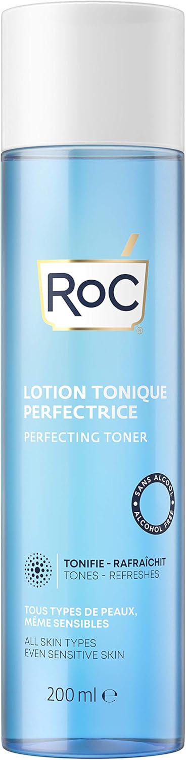 RoC - Démaquillant au Lait 3 en 1 - Nettoie, Tonifie et Hydrate - Élimine le Maquillage Waterproof - Tous Types de Peau - 400 ml