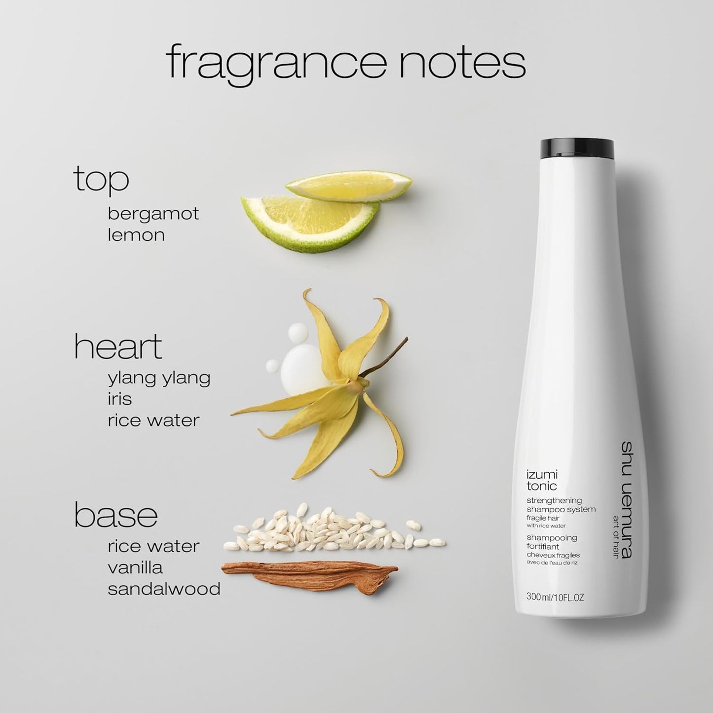 SHU UEMURA ART OF HAIR - Izumi Tonic - Shampoing fortifiant - Nettoie, Renforce & Epaissit la Masse Capillaire - Formule Enrichie en Eau de Riz - Cheveux Fins, Fragiles & Cassants - 300ml