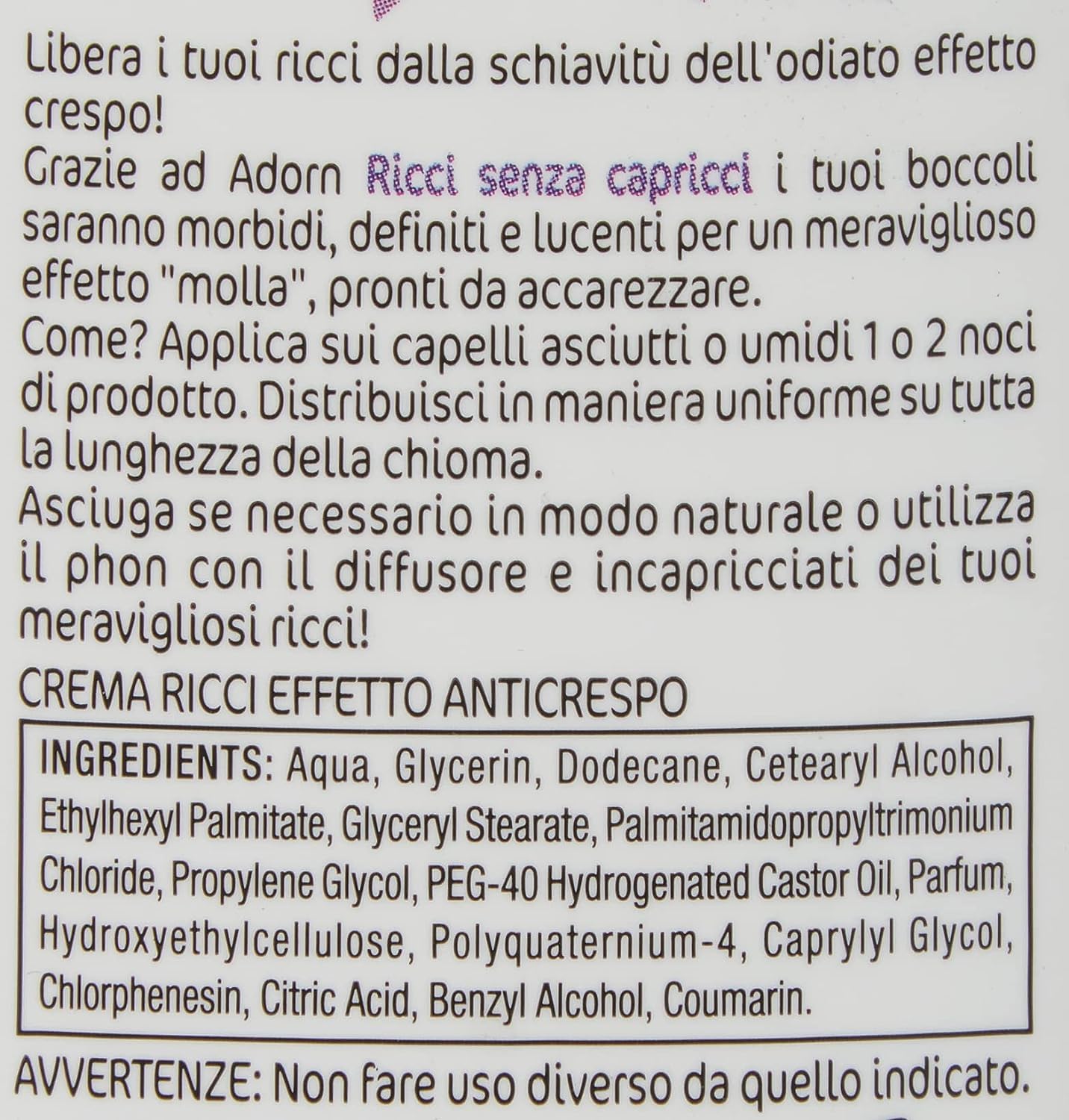 Italian Gourmet E.R. Adorn Vintage Supreme Lot de 12 crèmes anti-frisottis Effet ML. 200 + Polpa italien 400 g