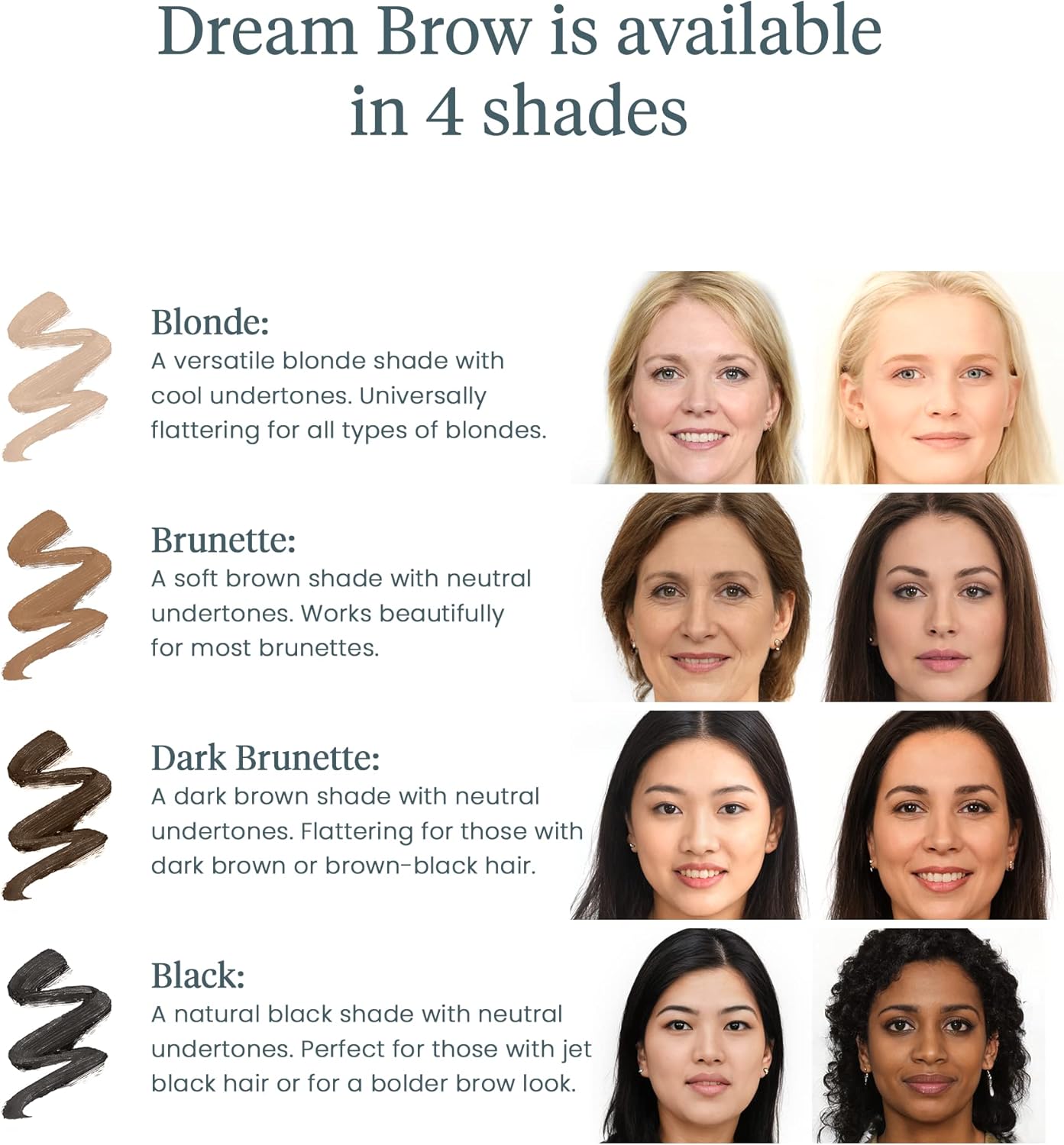 Wonderskin Dream Brow Gel Pour Sourcils, Gel Imperméable Pour Sourcils, Remplisseur Pour Sourcils, Gel Pour Sourcils Teinté, Mascara Pour Sourcils (Brune Foncée)