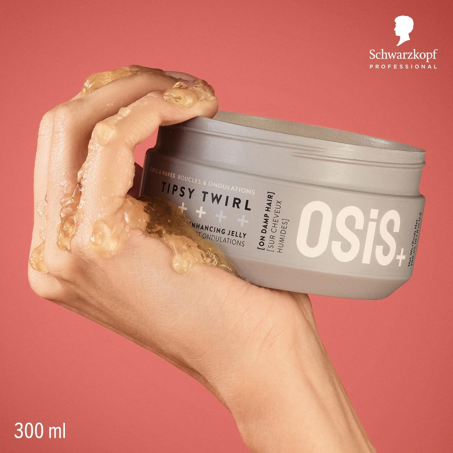 Schwarzkopf Professional OSiS Tipsy Twirl Gelée Pour Cheveux Bouclés Et Ondulés Forte Définition Volume Légèreté Protection Contre L'Humidité Fixation Normale 300 ml