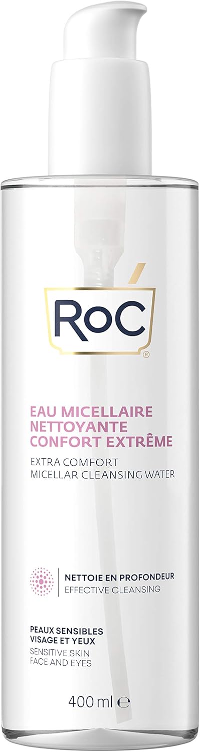 RoC - Démaquillant au Lait 3 en 1 - Nettoie, Tonifie et Hydrate - Élimine le Maquillage Waterproof - Tous Types de Peau - 400 ml