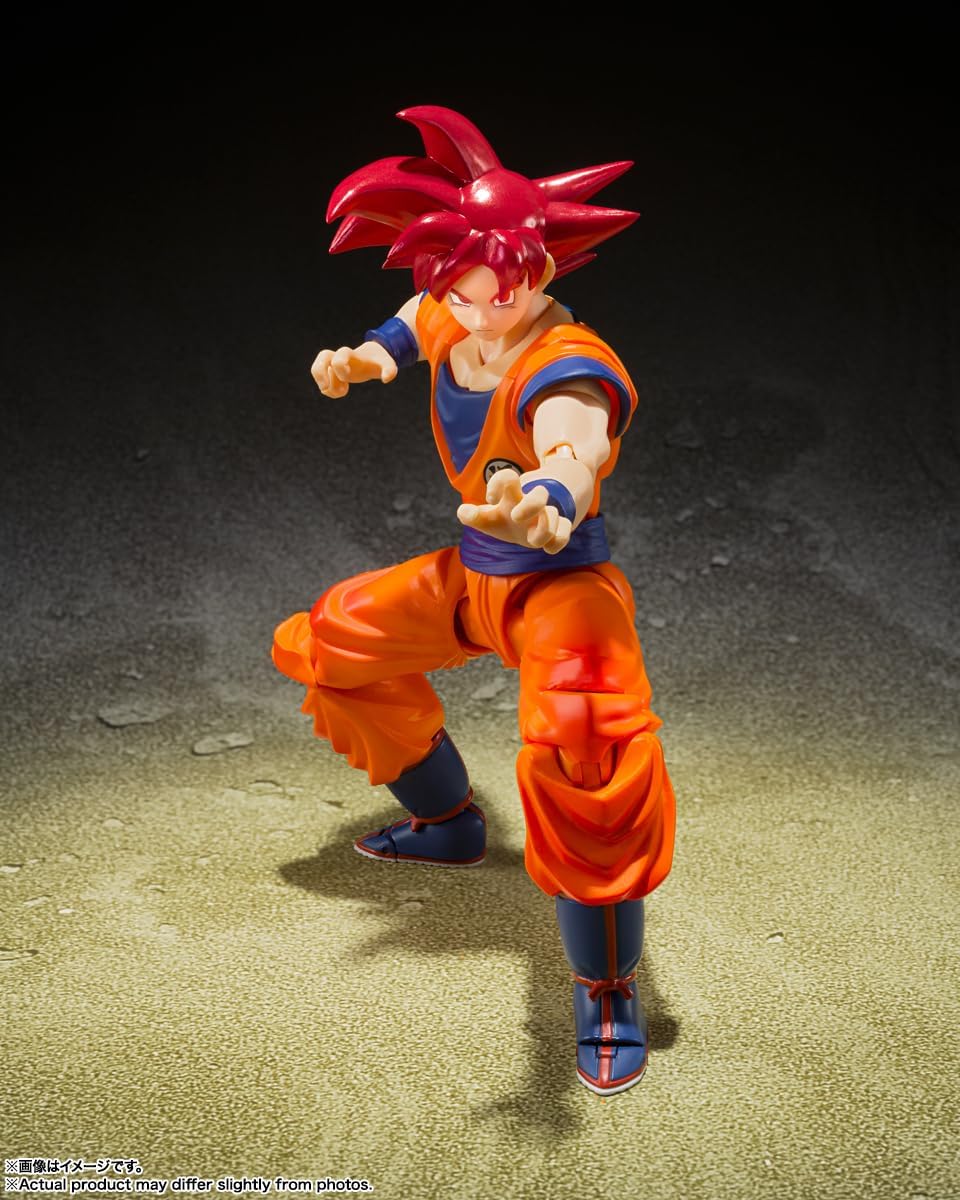 TAMASHII NATIONS Dragon Ball Super – Super Saiyan God Son Goku – Dieu Saiyan Instillé avec la lumière des cœurs justes – Figurine Bandai Spirits S.H.Figuarts
