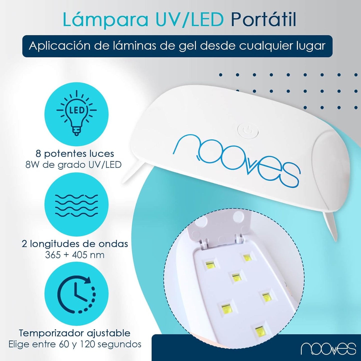 NOOVES - Pack de 20 feuilles de gel pour ongles couleur nude + lampe de séchage UV / LED, ongles en gel semi-durcis premium, gel Nail Stickers, autocollants en gel, avec 1 lime à ongles
