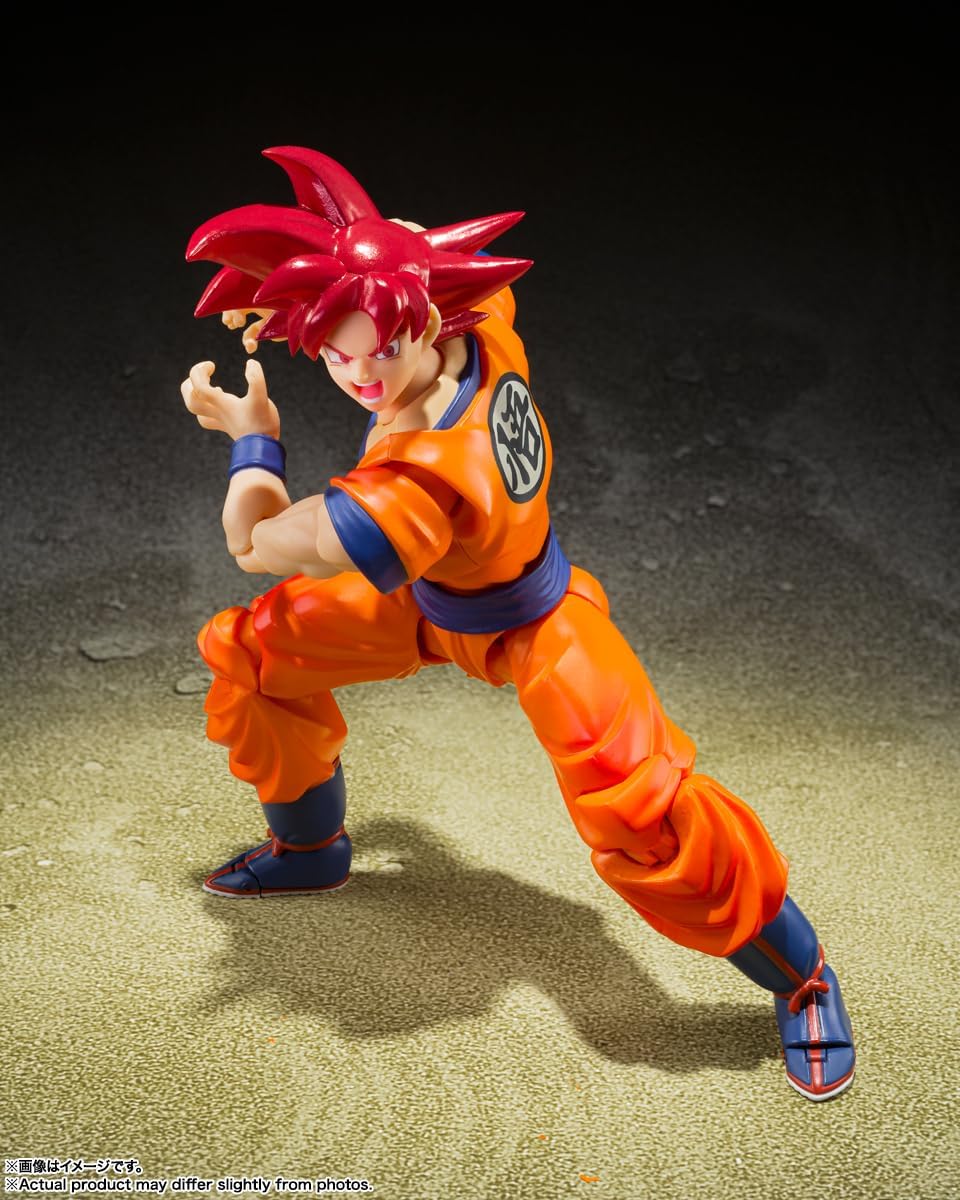 TAMASHII NATIONS Dragon Ball Super – Super Saiyan God Son Goku – Dieu Saiyan Instillé avec la lumière des cœurs justes – Figurine Bandai Spirits S.H.Figuarts