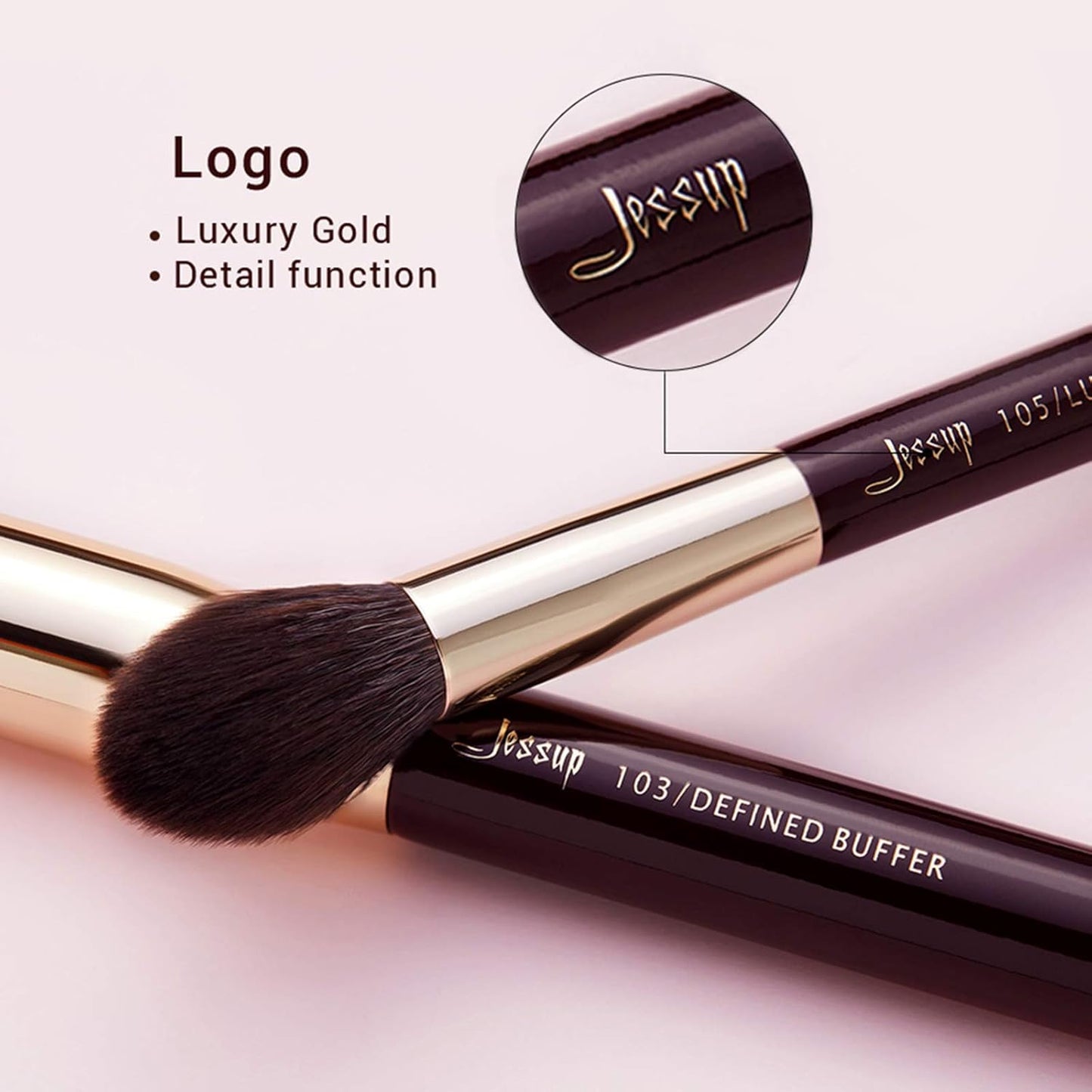 Jessup Pinceaux Maquillages 25pcs Ensemble Picneau à Maquillage Professionnel Pinceau Teint,Poudre,Fard à Paupières,Eye-Liner,Correcteur Pinceaux Kit Synthétiques Naturelles Noir/Or Rose T155