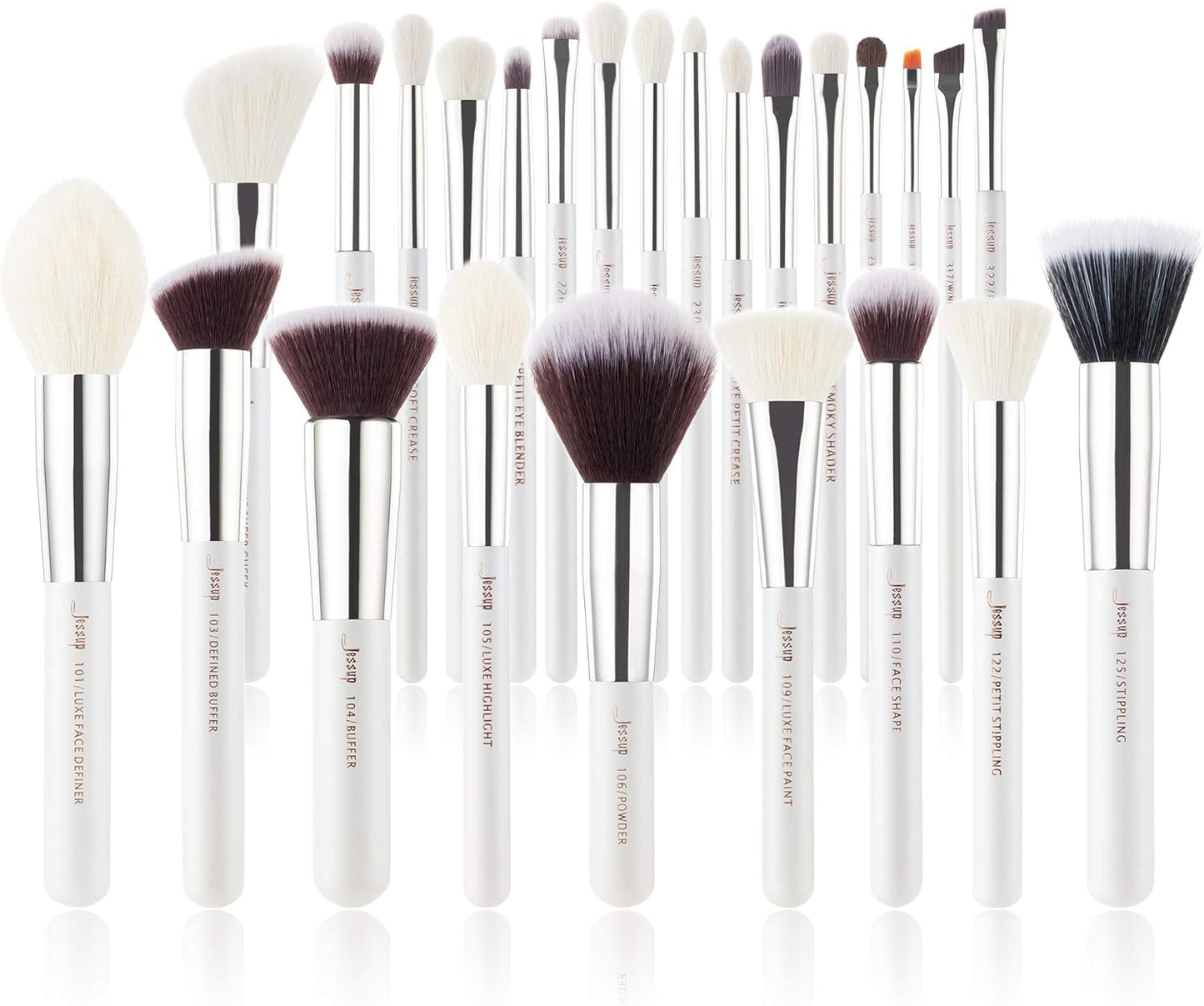 Jessup Pinceaux Maquillages 25pcs Ensemble Picneau à Maquillage Professionnel Pinceau Teint,Poudre,Fard à Paupières,Eye-Liner,Correcteur Pinceaux Kit Synthétiques Naturelles Noir/Or Rose T155