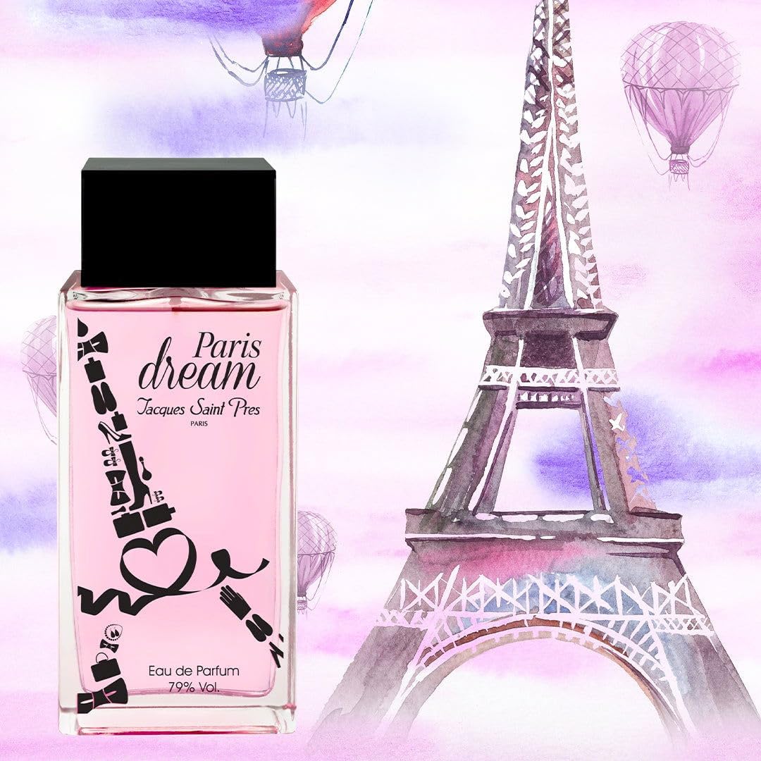 JACQUES SAINT PRÉS - Eau de Parfum Paris Dream - Floral Fruité - Parfum Femme - Vaporisateur - Made in France - 100 ml