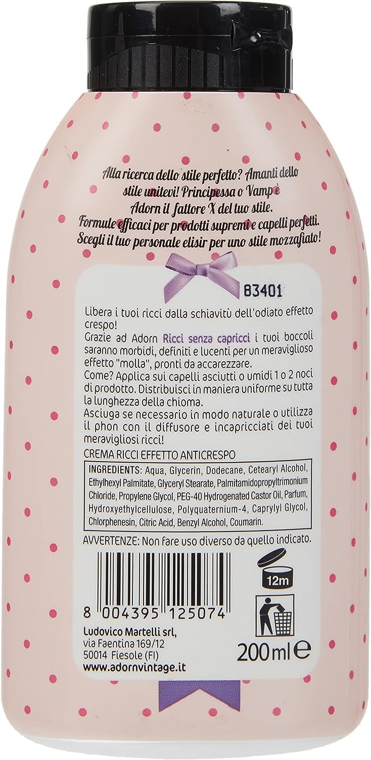Italian Gourmet E.R. Adorn Vintage Supreme Lot de 12 crèmes anti-frisottis Effet ML. 200 + Polpa italien 400 g