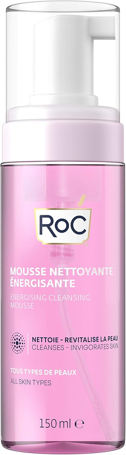 RoC - Mousse Nettoyante Énergisante - Nettoyant pour le Visage - Minimise les Risques d'Allergies - Tous Types de Peau - 150 ml