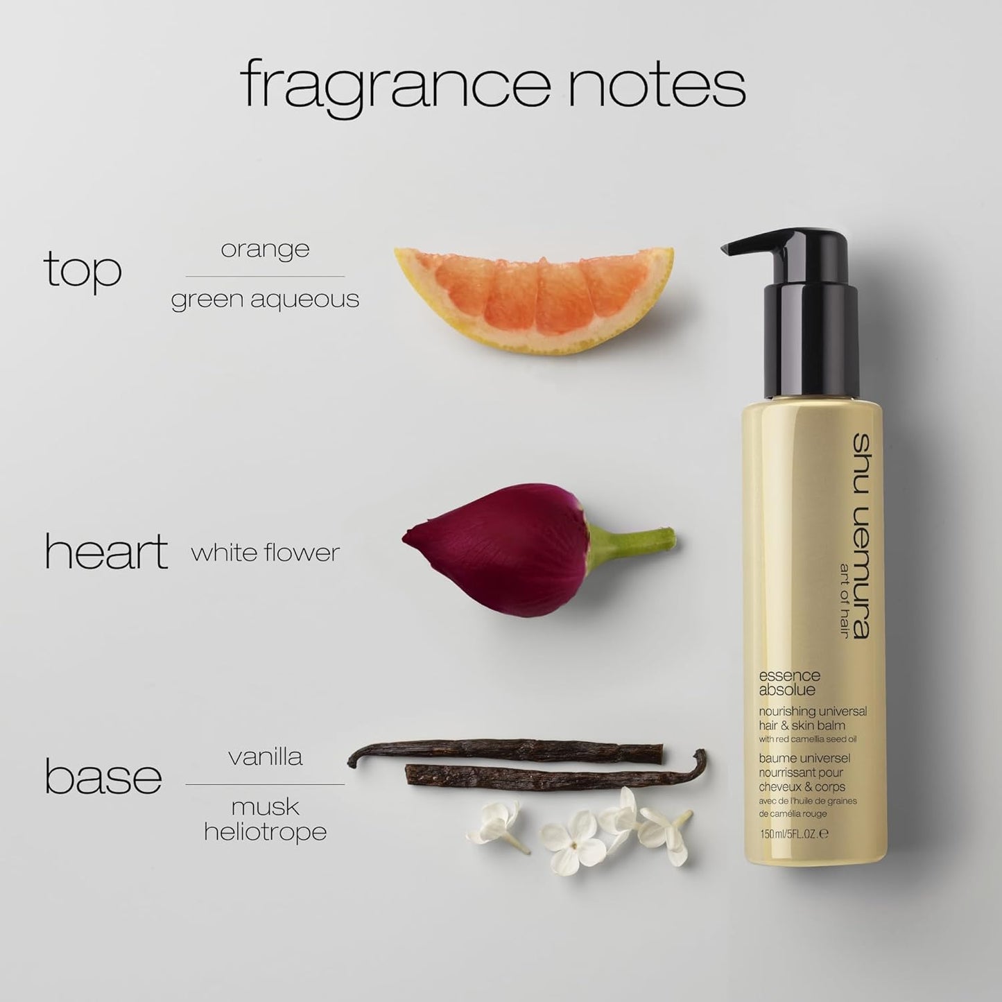 SHU UEMURA ART OF HAIR - Essence Absolue - Baume Universel Nourrissant - Disciplie & Apporte de la Brillance aux Cheveux, Hydrate la Peau - Huile de Camélia Rouge - Cheveux & Corps - 150ml