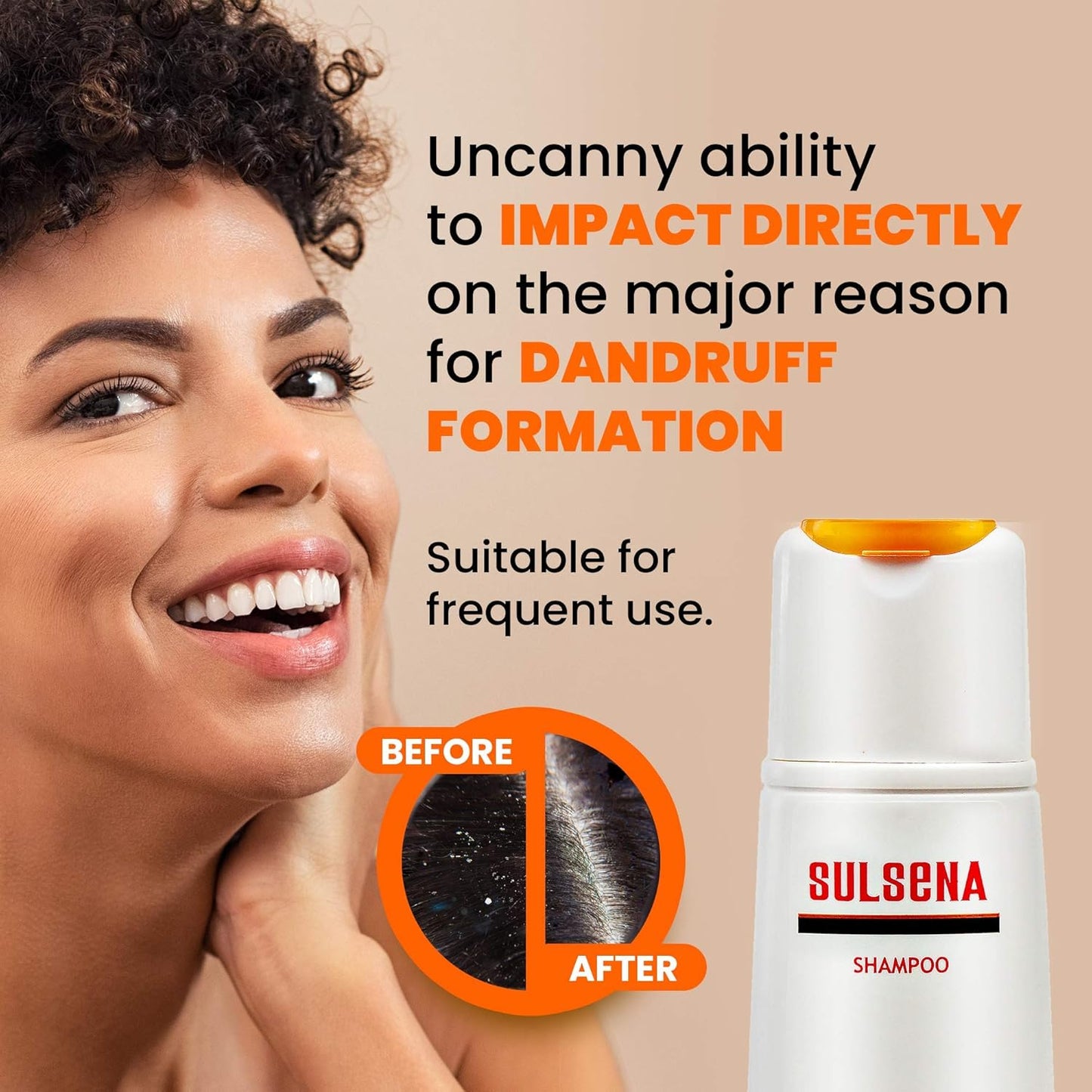 Shampoing Anti Pellicule SULSENA - Sans Sulfate - Pour Hommes et Femmes - Soulage Démangeaisons et Régule Sébum - Efficace Contre les Pellicules - Shampoing pour Cheveux - Anti Pellicule