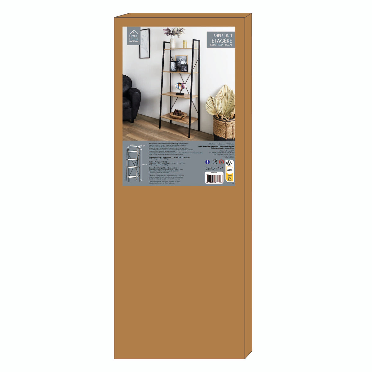 ETAGERE BOIS ET METAL LOKA