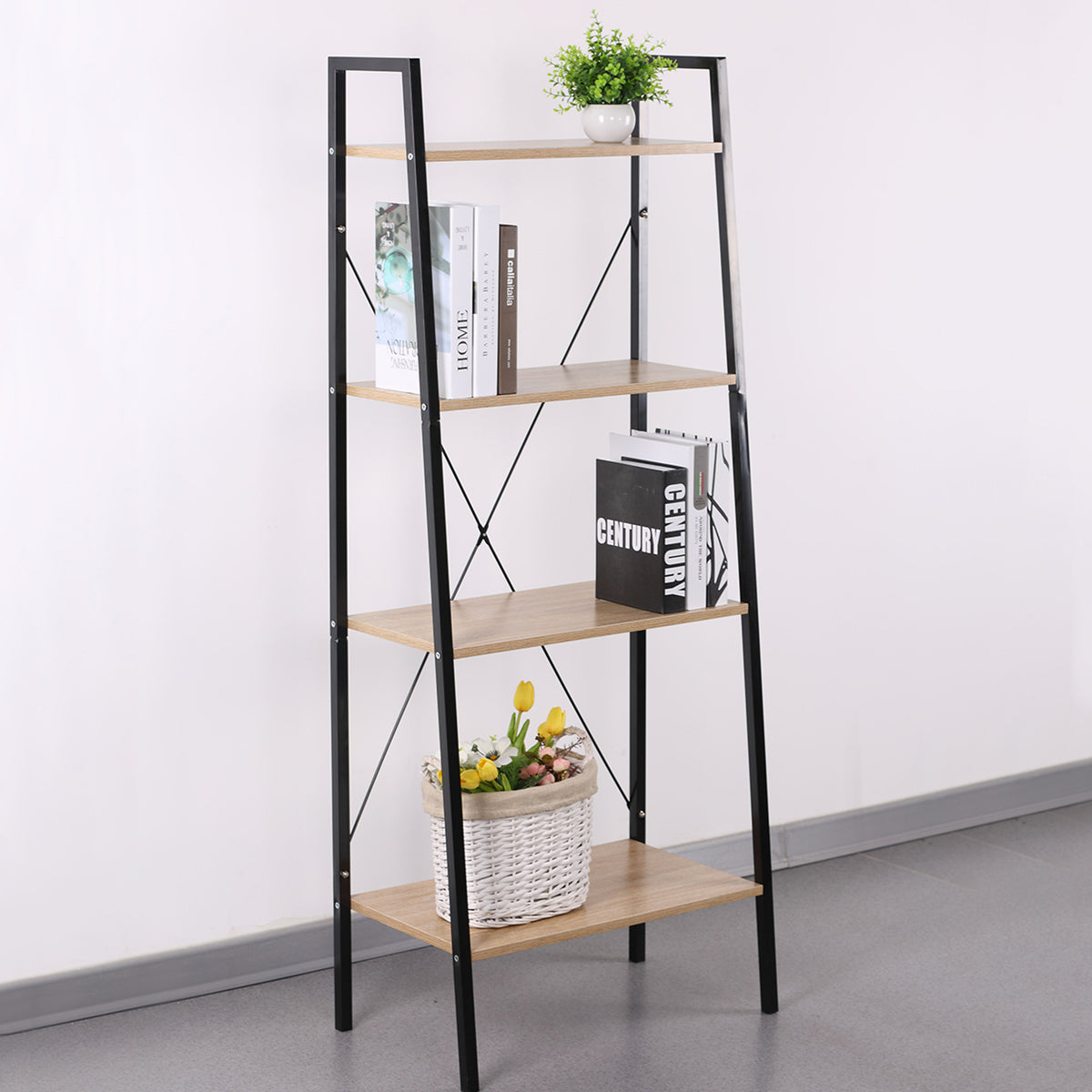 ETAGERE BOIS ET METAL LOKA