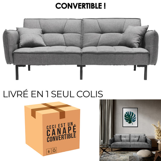 CANAPE CONVERTIBLE GRIS