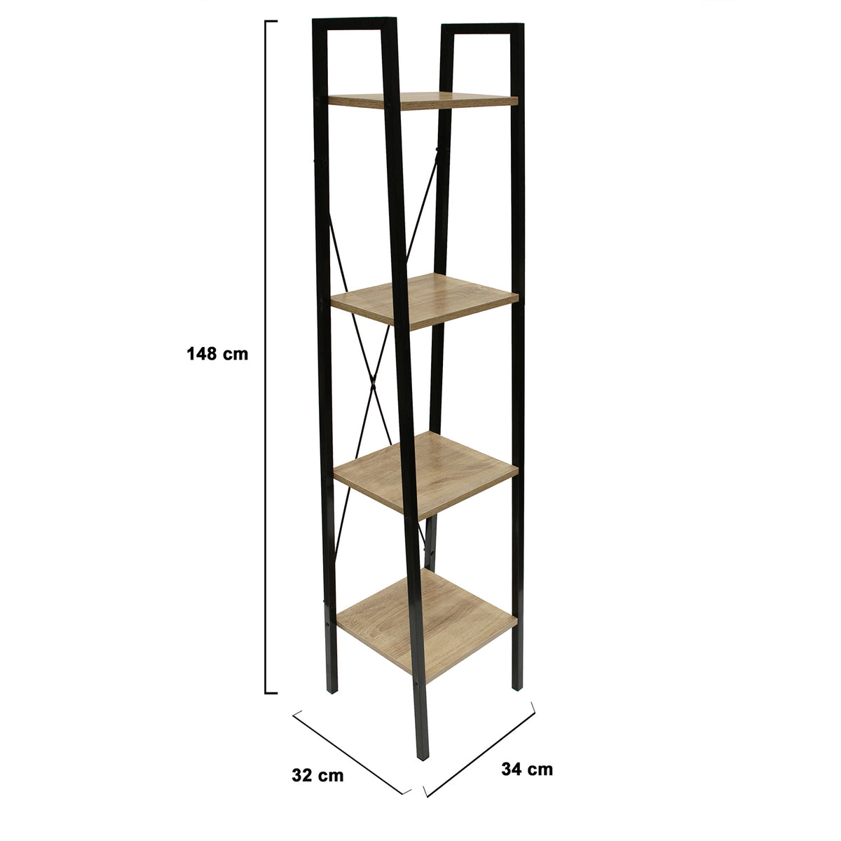 ETAGERE BOIS ET METAL LOKA