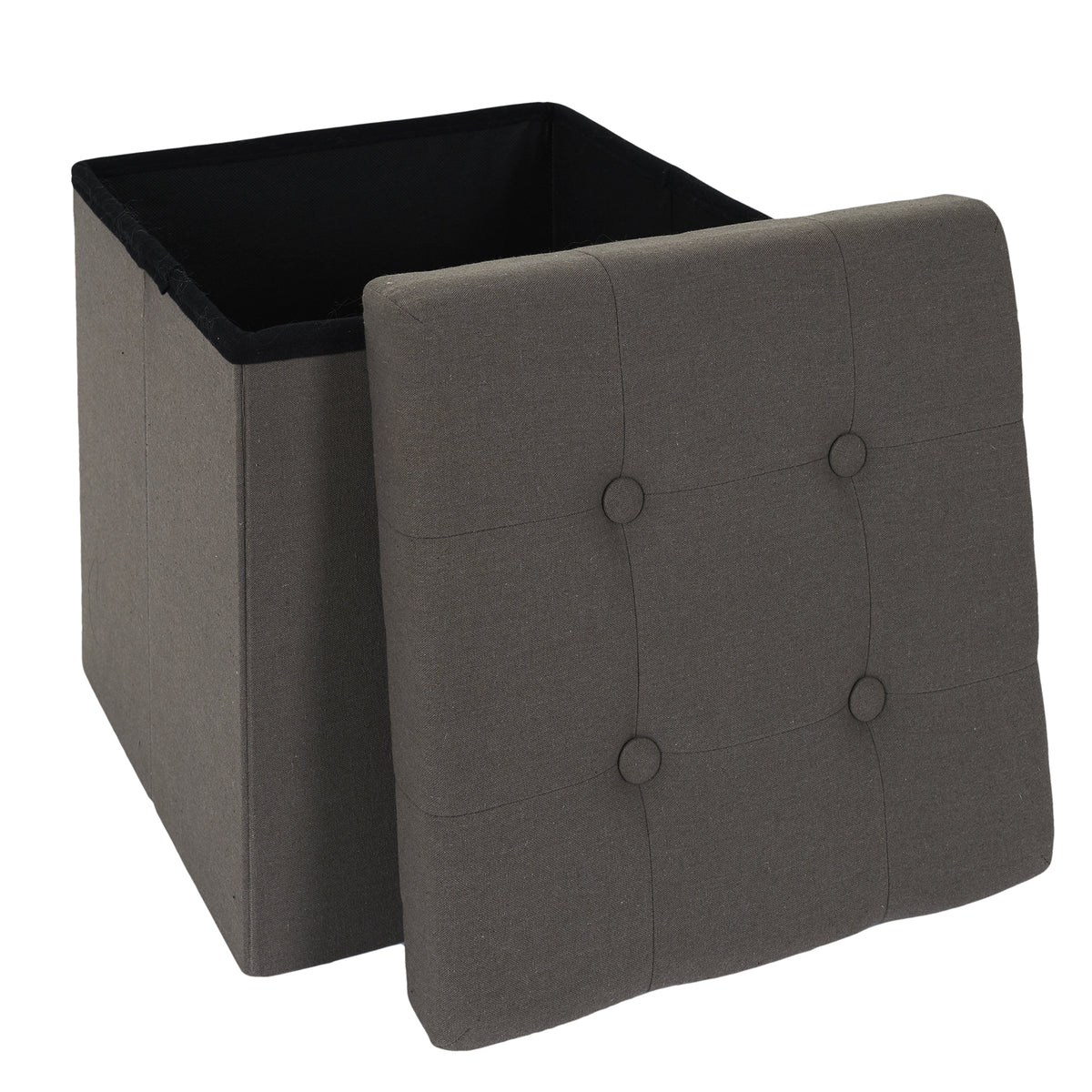 Coffre Pouf Pliable Eleonor Gris