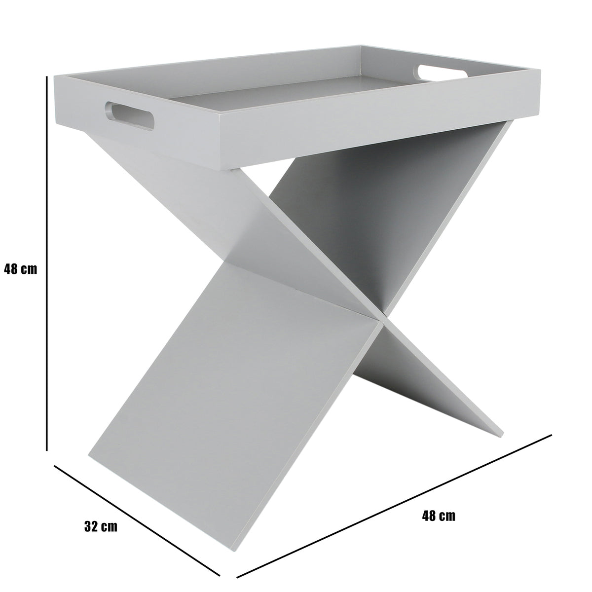 Table D Appoint Plateau Amovible Gris