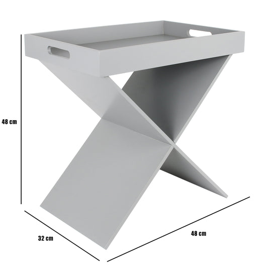Table D Appoint Plateau Amovible Gris