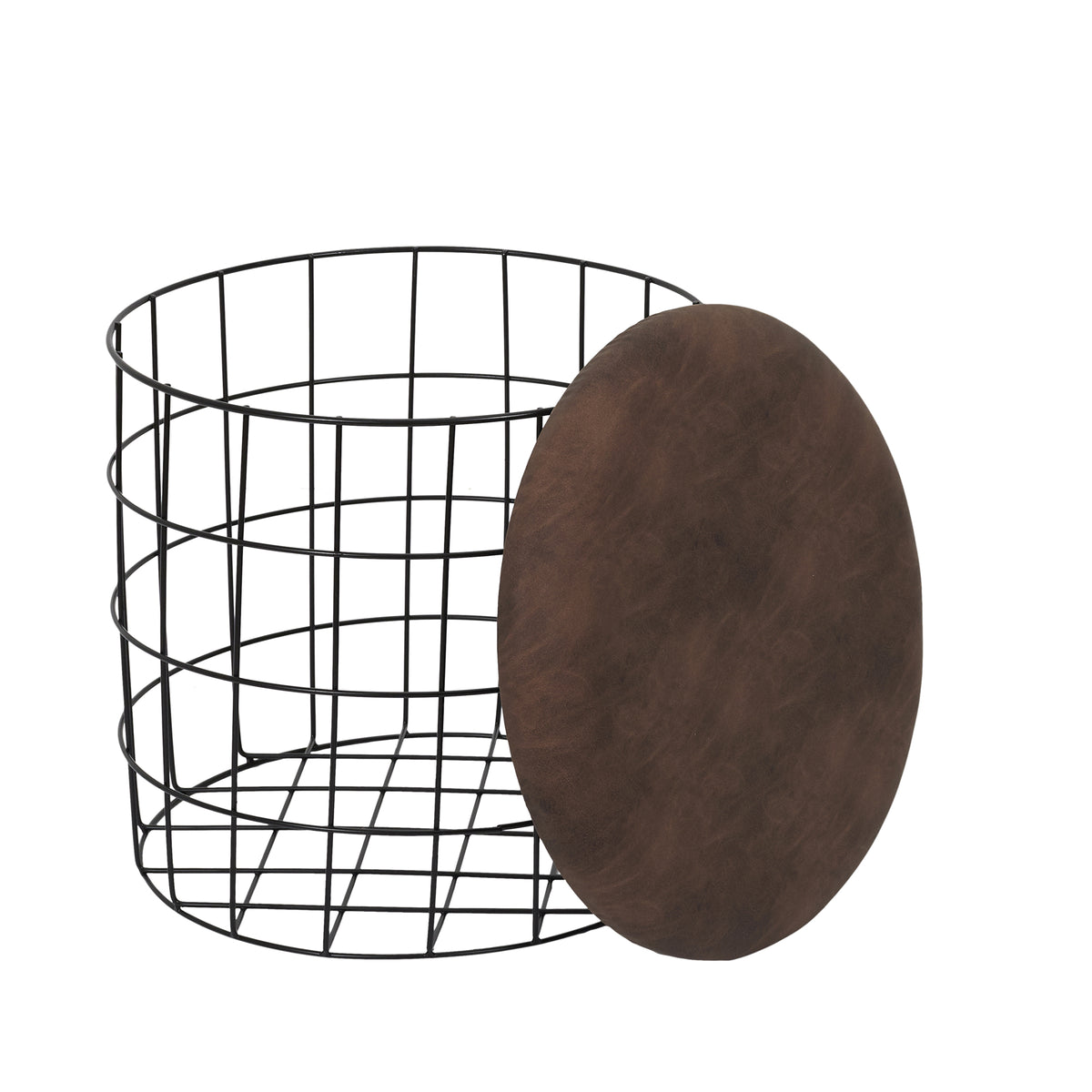Pouf Gigogne Pu Marron X2