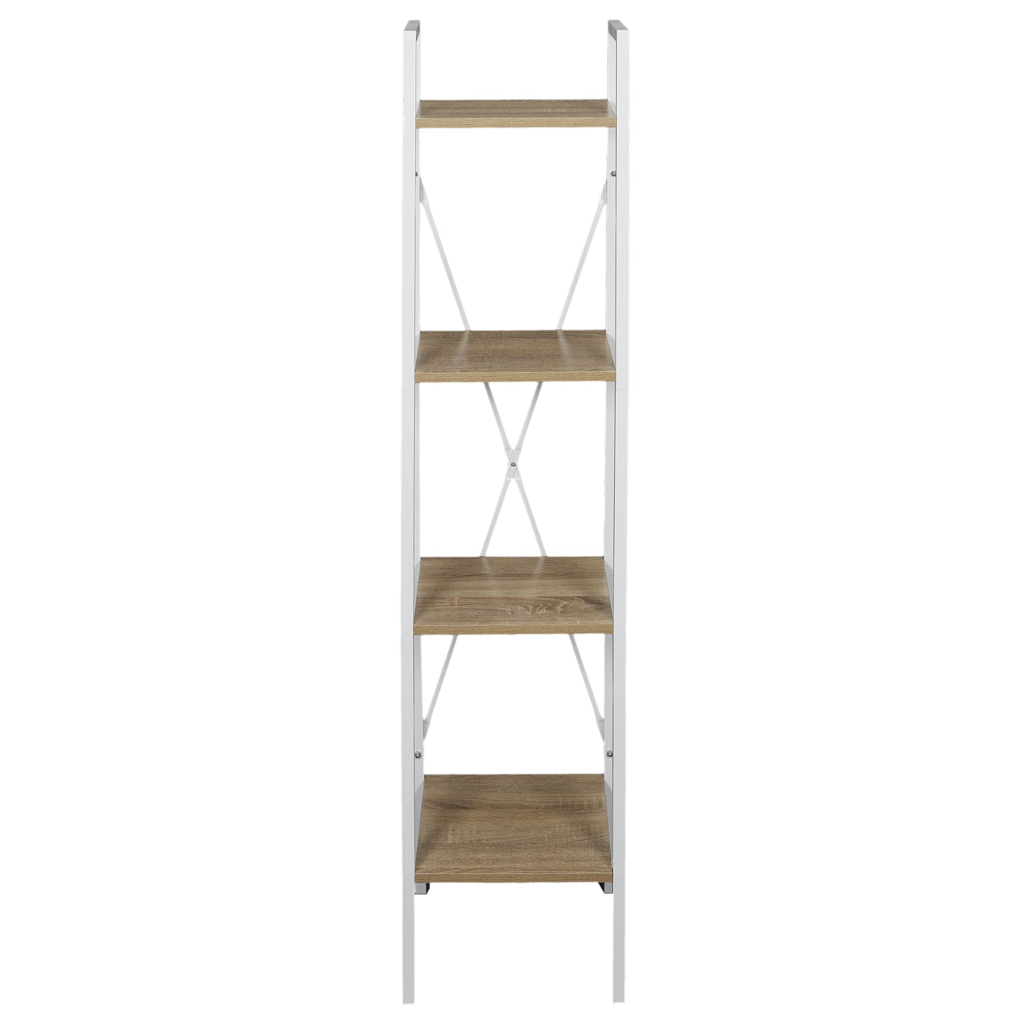 Etagere Bois Et Metal Blanc 148X34X32