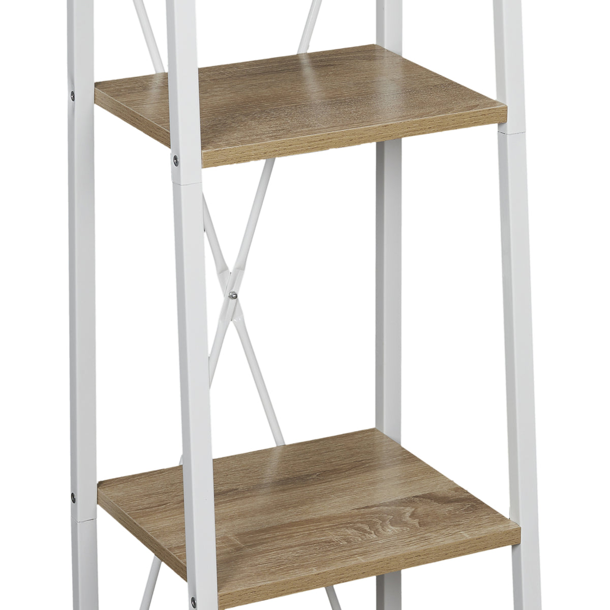 Etagere Bois Et Metal Blanc 148X34X32