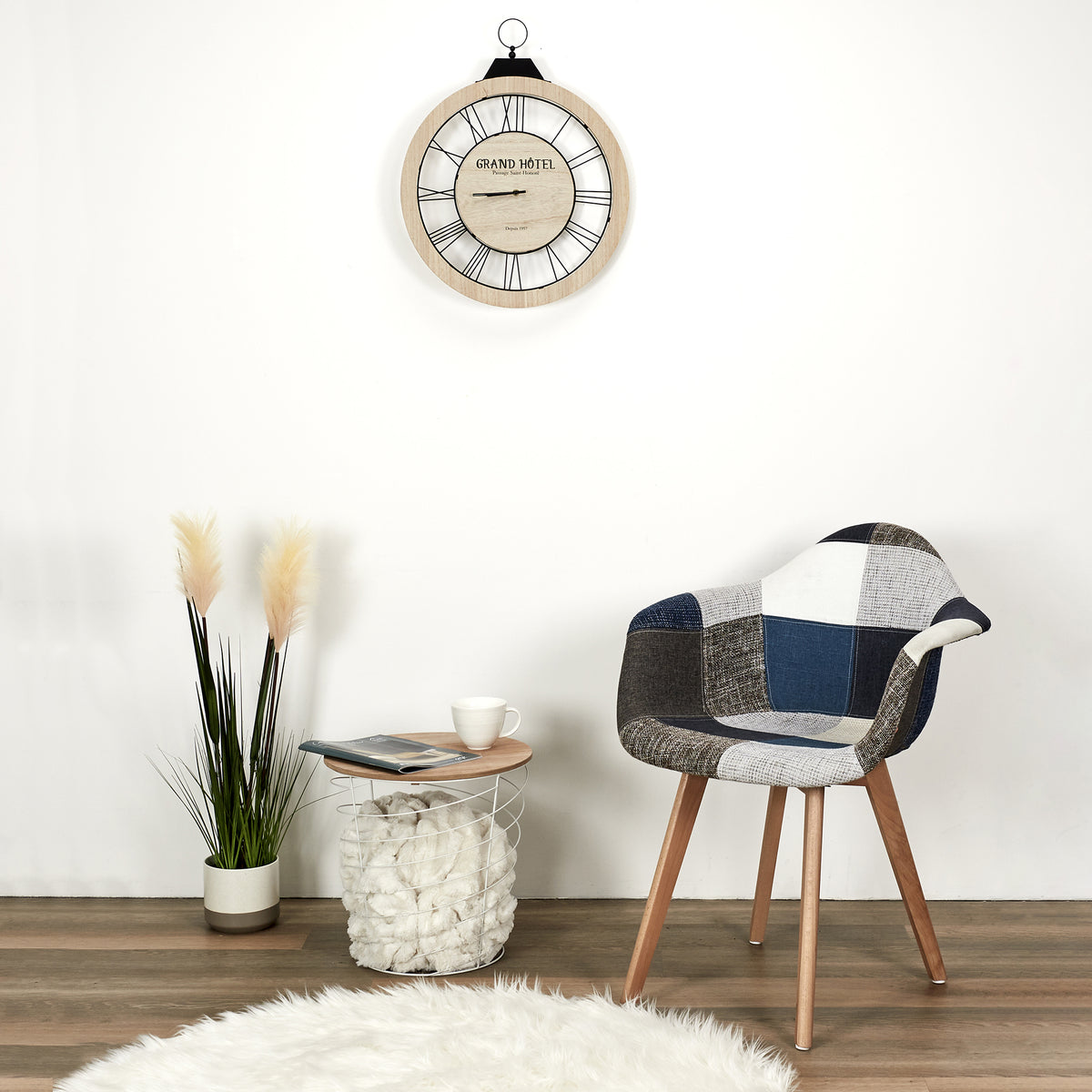 Table Filaire Bois Et Metal Cyclone Blanc